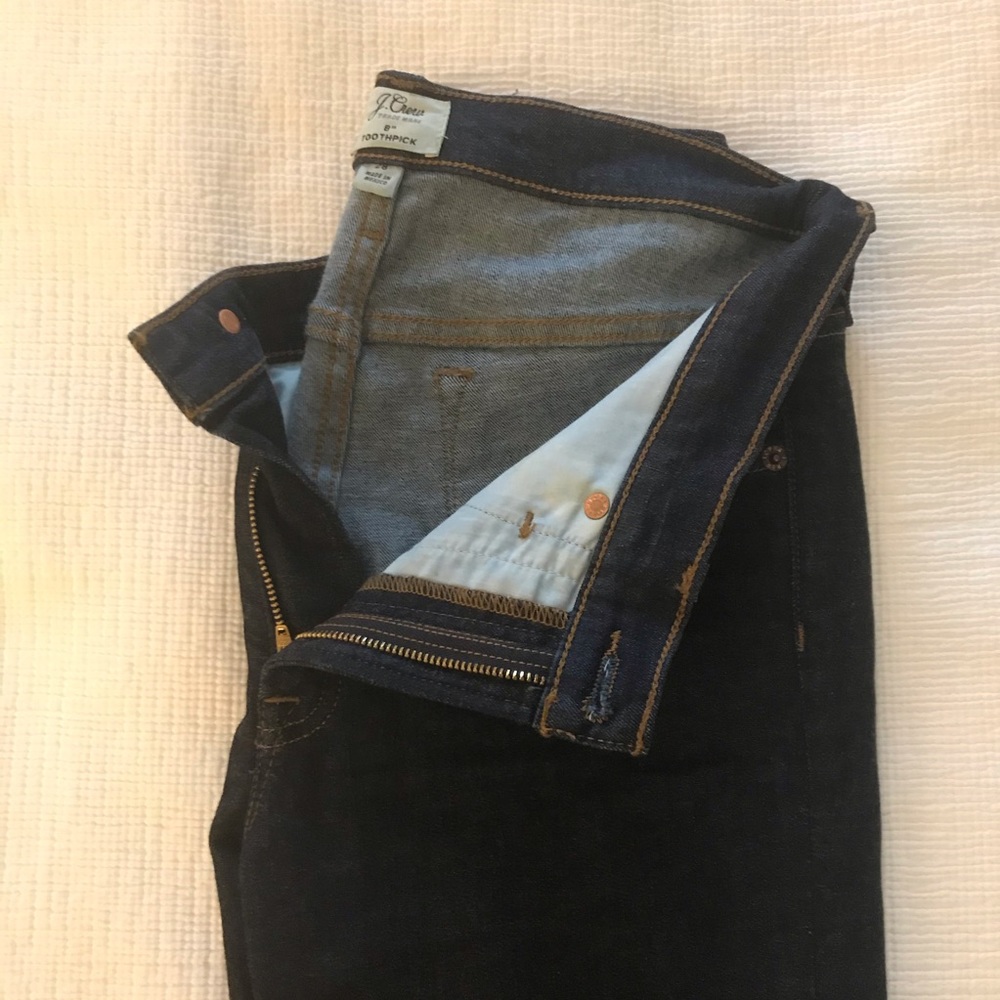 Jcrew 8” toothpick jeans